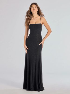 Wendy Sleeveless A-Line Glitter Formal Dress