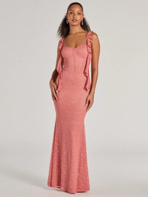 Alanna Ruffled Lace Corset Mermaid Dress