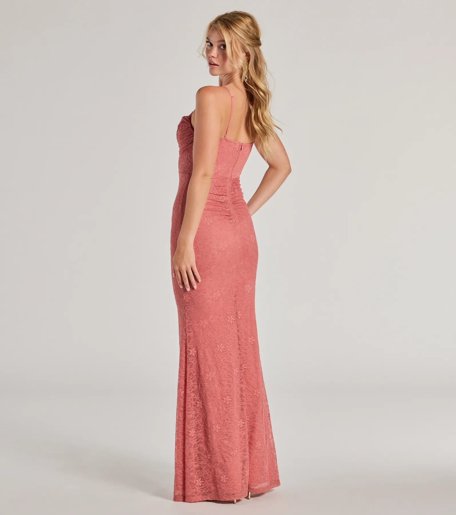 Lylah Lace Cowl Neck Mermaid Dress - Image 2