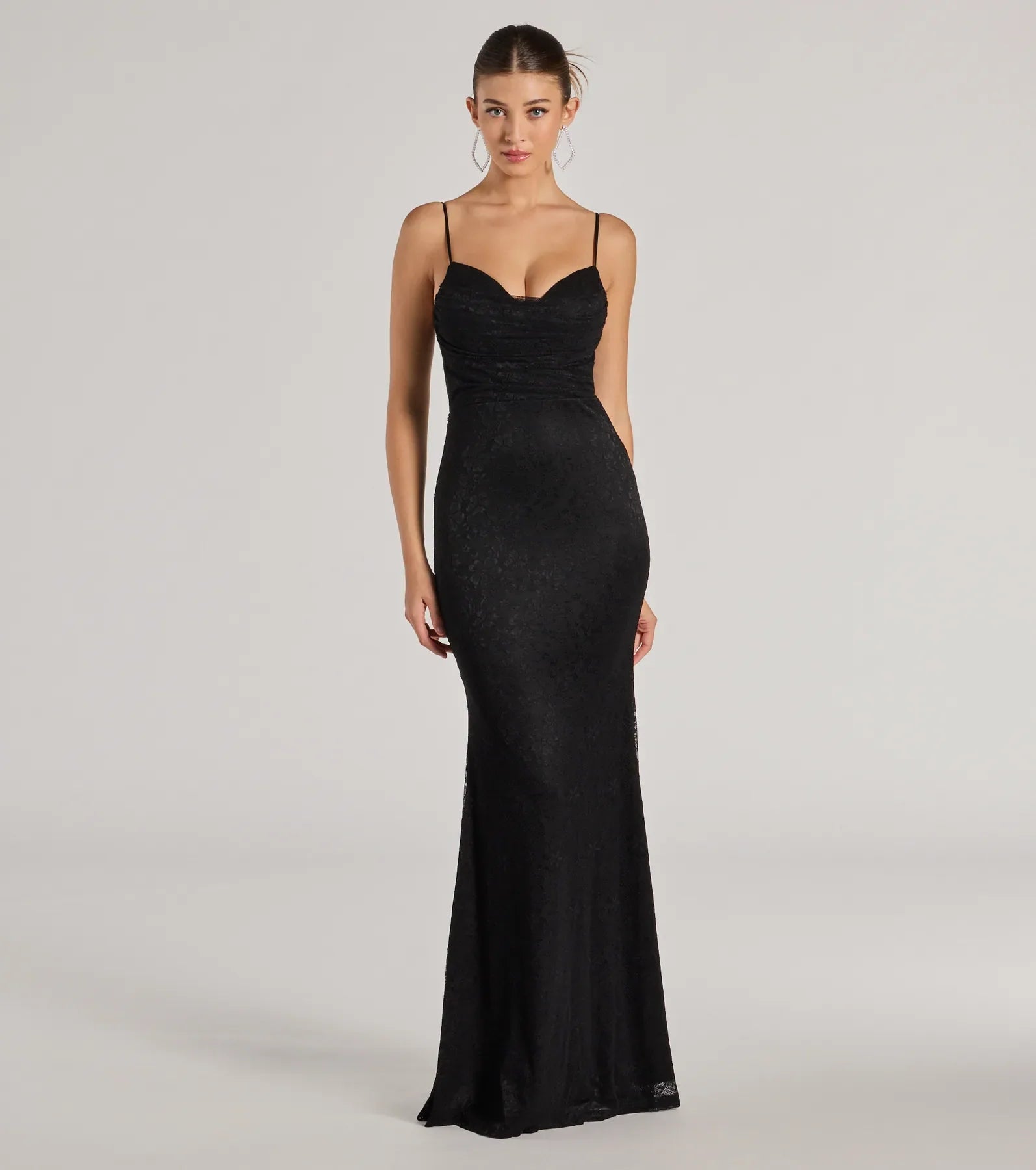 Lylah Lace Cowl Neck Mermaid Dress - Image 5