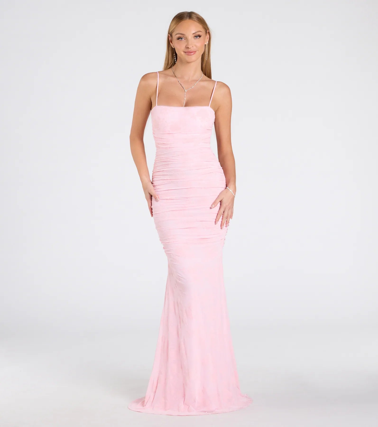 Jaymie Tie-Back Floral Velvet Mermaid Formal Dress - Image 4