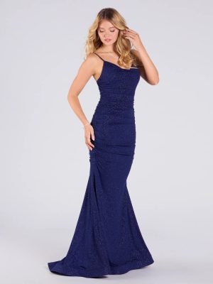 Klarissa Cowl Neck Mermaid Glitter Formal Dress