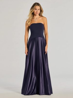 Madi Strapless Crepe Satin A-Line Formal Dress