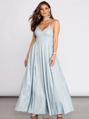 Lisette Glitter Shine Pleated Ball Gown