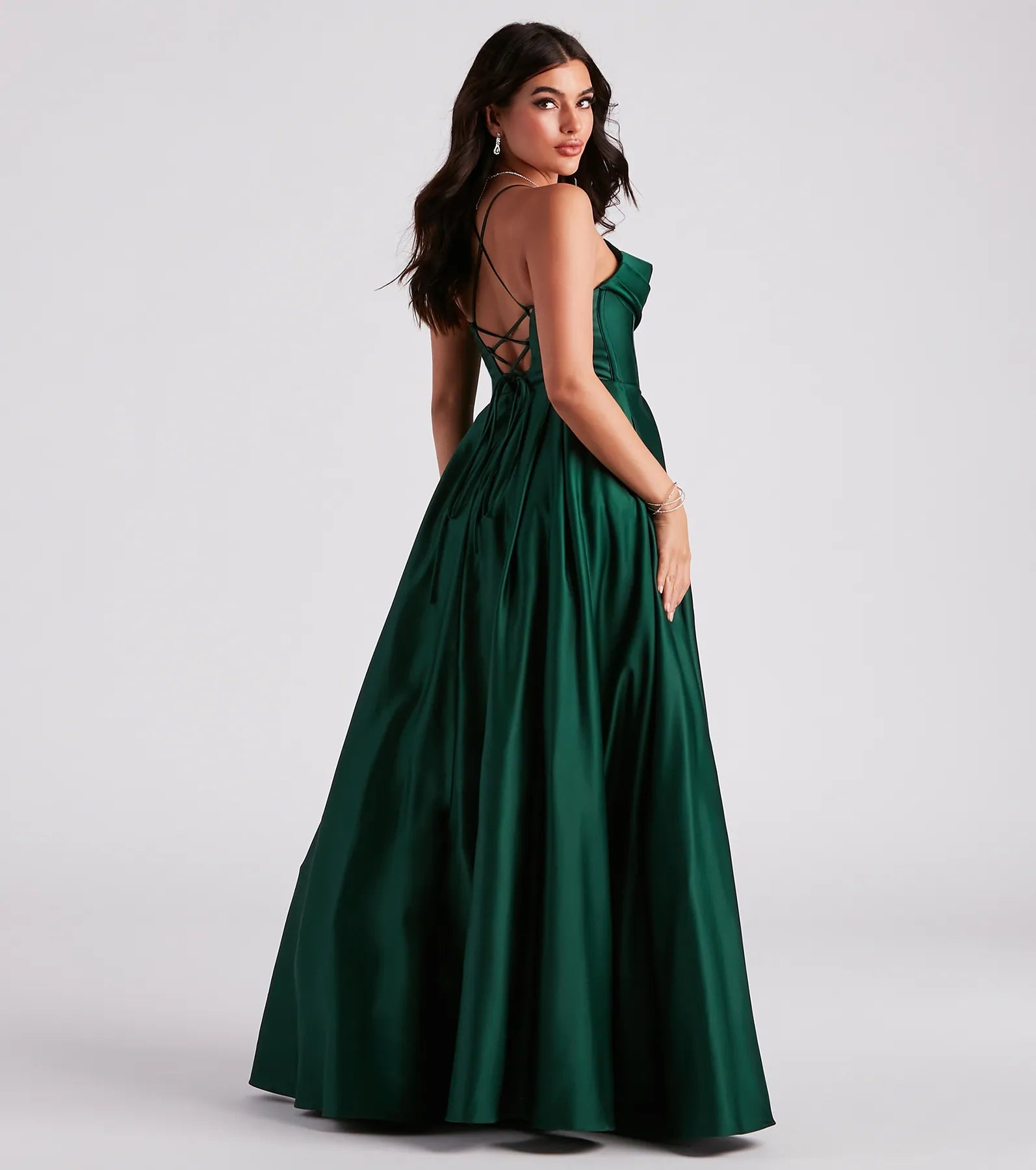 Kayla Satin Cowl A-Line Ball Gown - Image 6