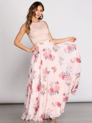 Grace Two Piece Lace & Chiffon Dress