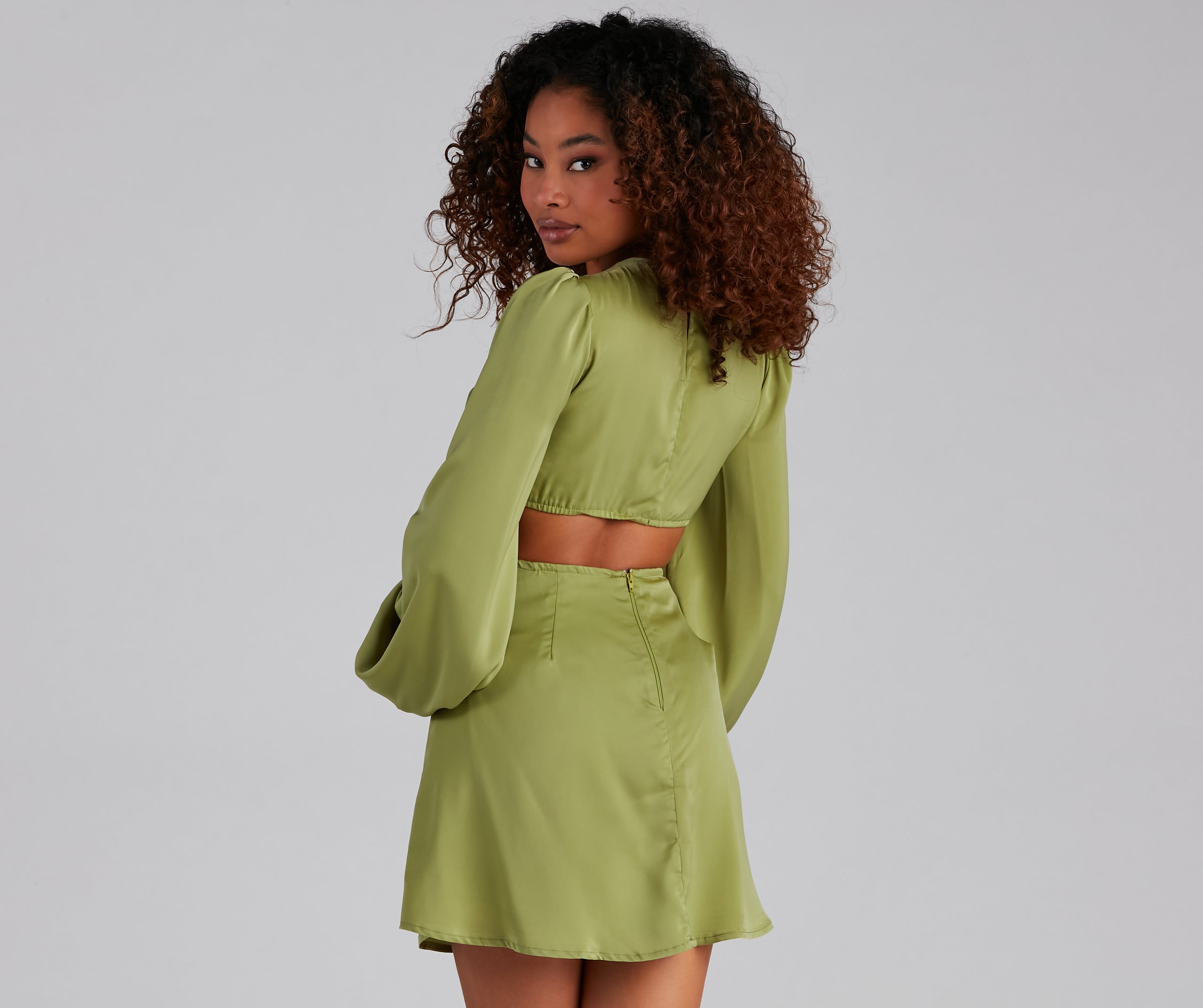 So Luxe Satin A-Line Cutout Mini Dress - Image 2