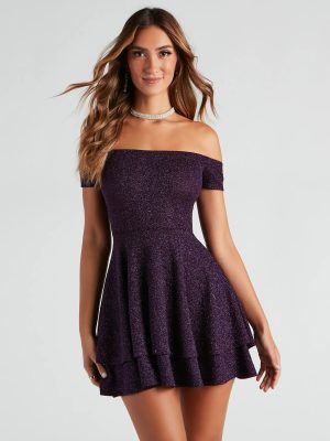 Spectacular Glow Glitter Skater Dress