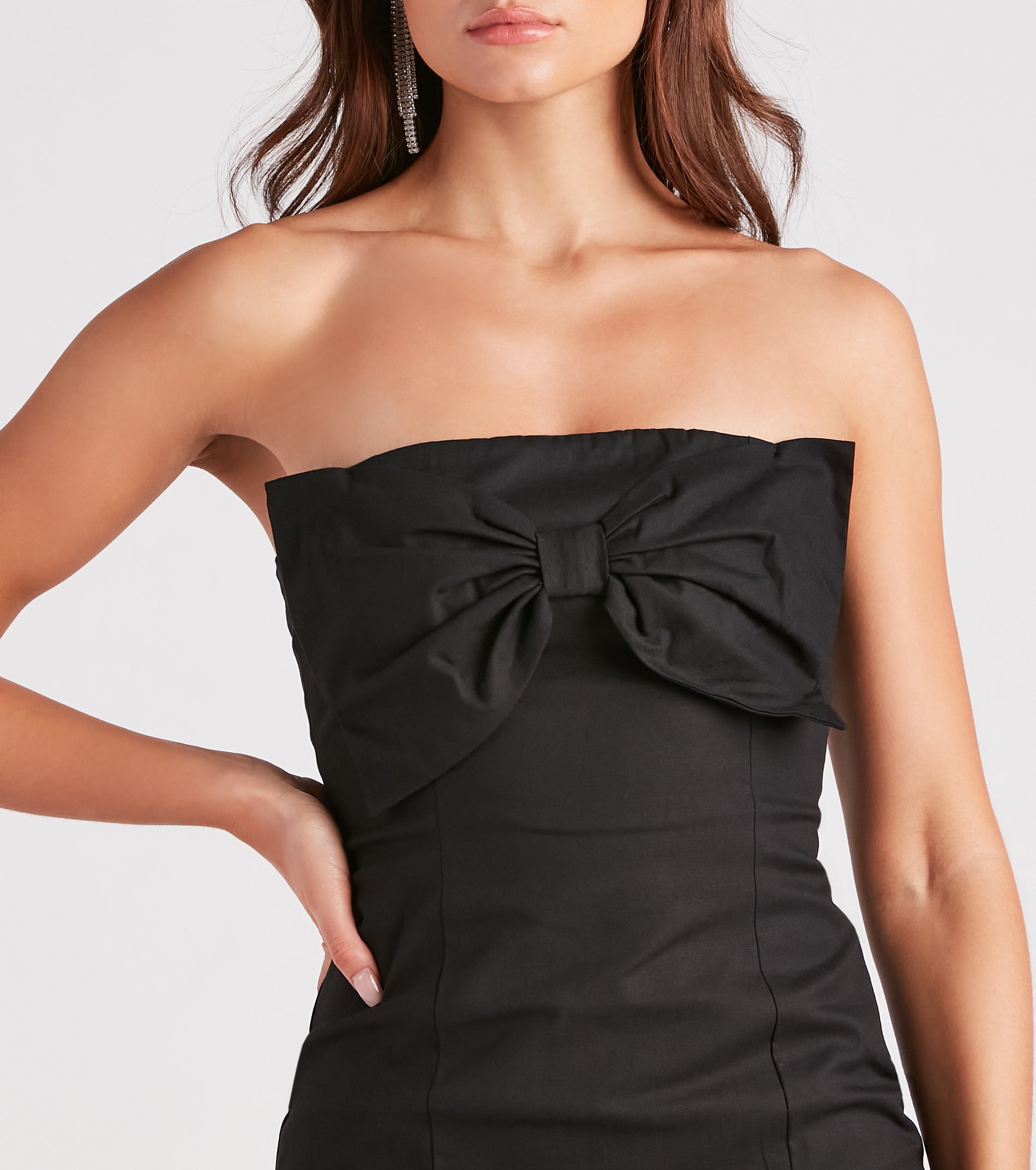 Perfect Bow Linen Strapless Mini Dress - Image 8