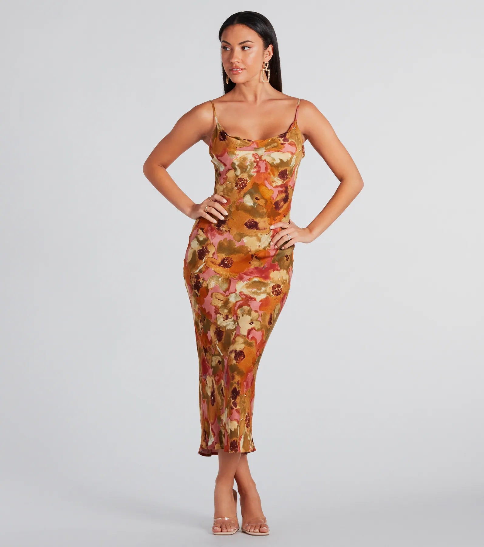 Simply Fine In Floral A-Line Midi Dress - Image 3