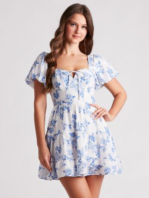 Vineyard Gal Floral Woven Skater Dress