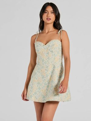 Adorable Confidence Floral Jacquard Skater Dress