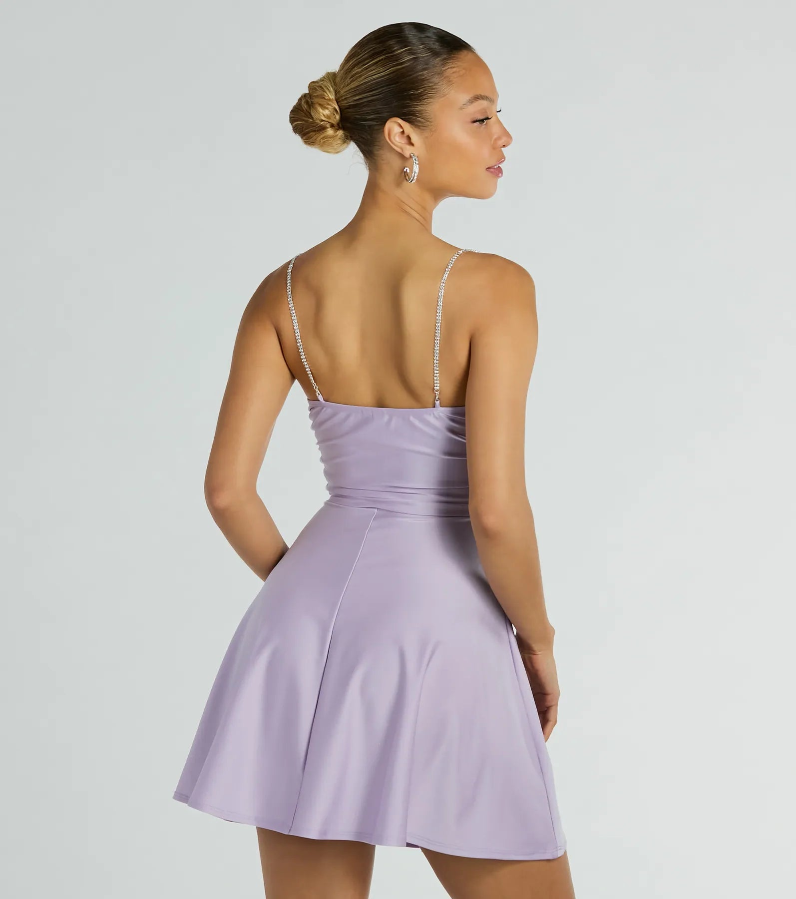 Bling Fling Satin Rhinestone Skater Dress - Image 10