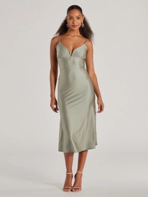 Cause To Celebrate V-Neck A-Line Midi Dress