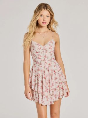 True Love In Floral V-Neck Corset Skater Dress