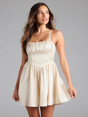 Crowd Pleaser Satin Skater Dress