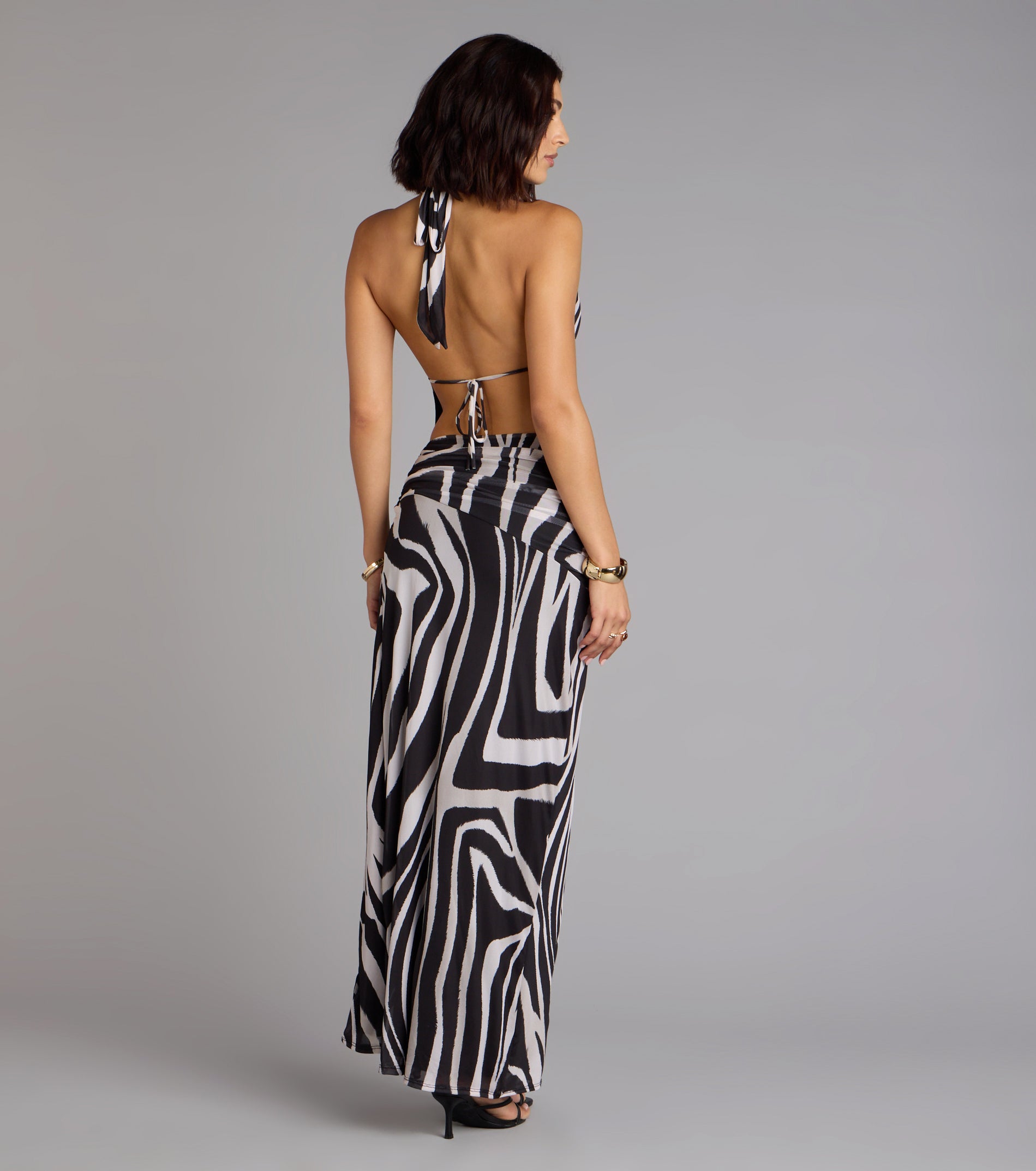 Untamed Nights Zebra Print Maxi Dress - Image 3