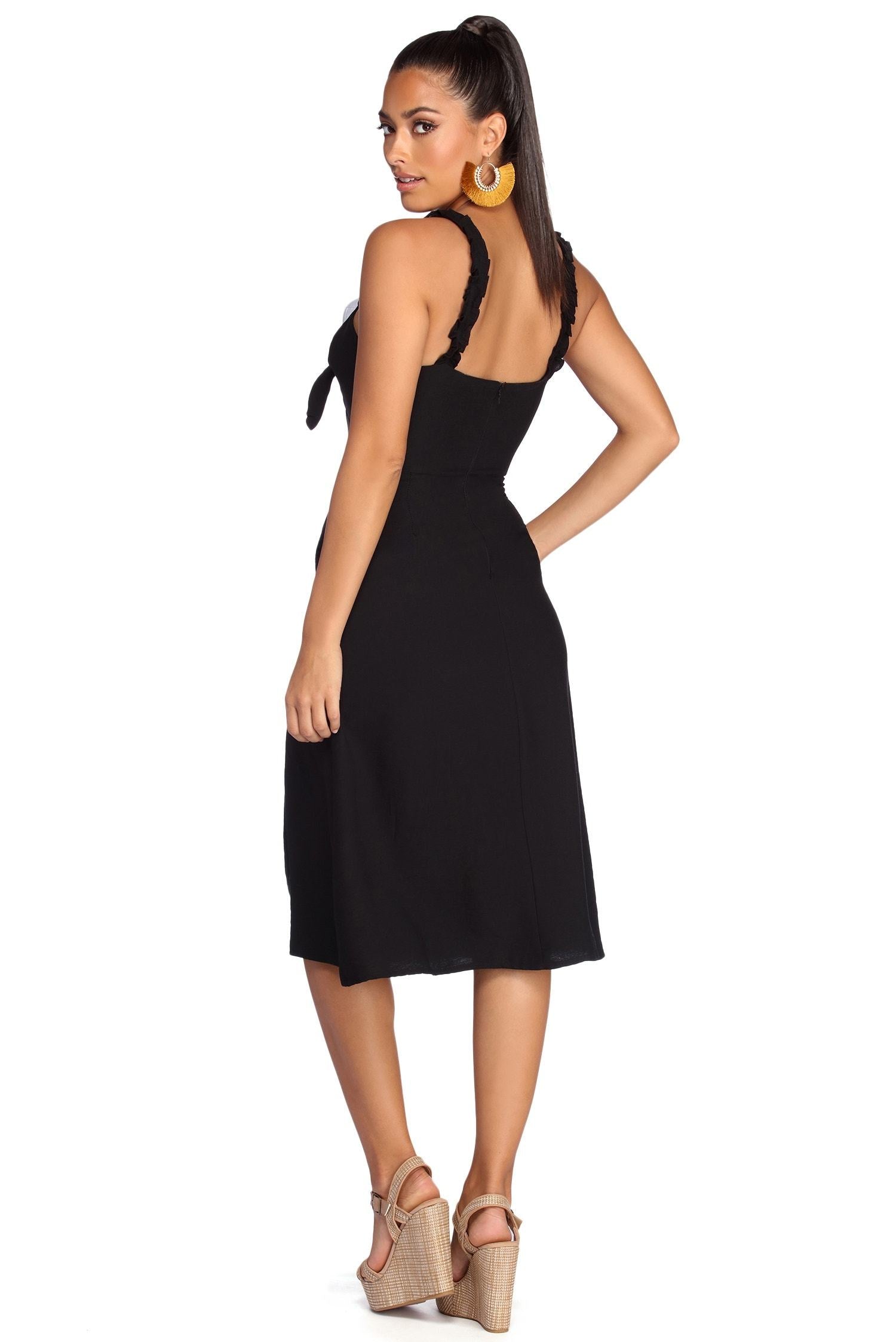 Button Up In Ruffles Midi Dress - Image 2