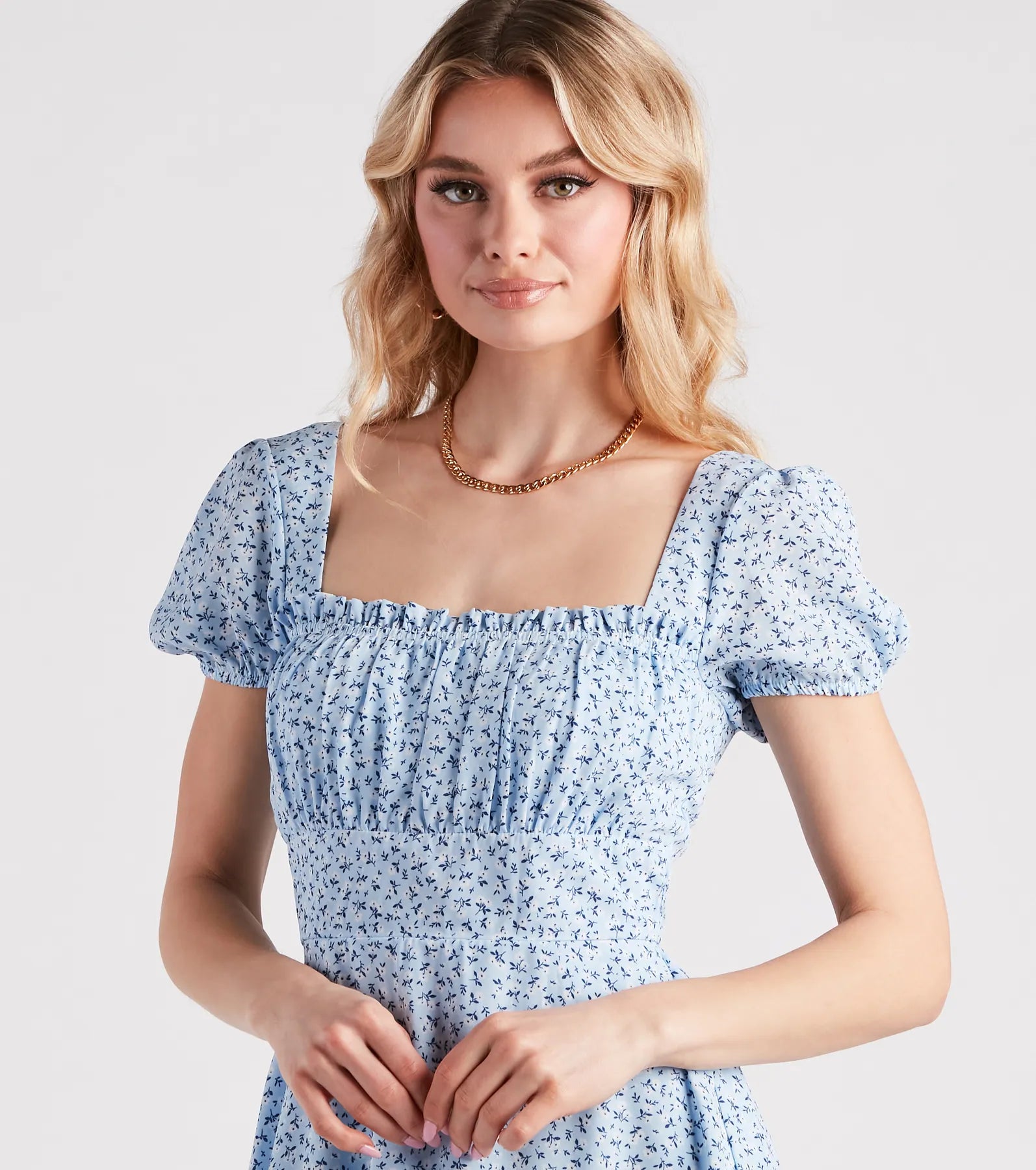 Such A Charmer Ditsy Floral Skater Dress - Image 4