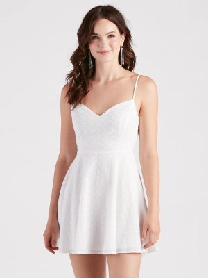 Fresh Perspective Eyelet Lace Skater Dress