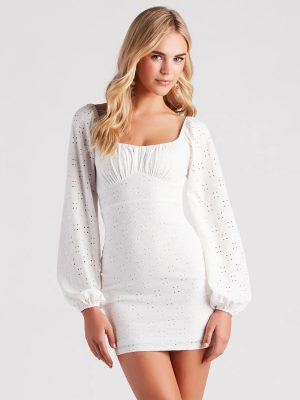Modern Romance Eyelet Lace Mini Dress