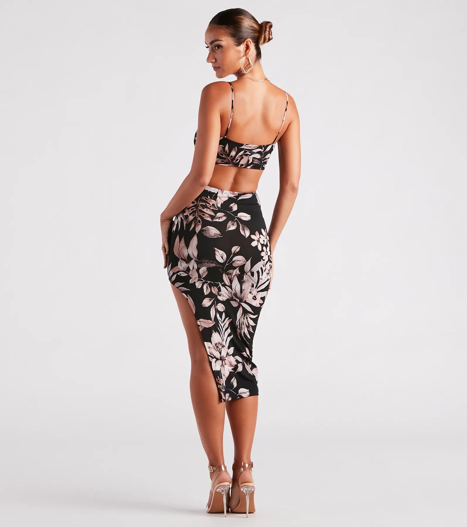 In Paradise Tropical Print Midi Dress - Image 2