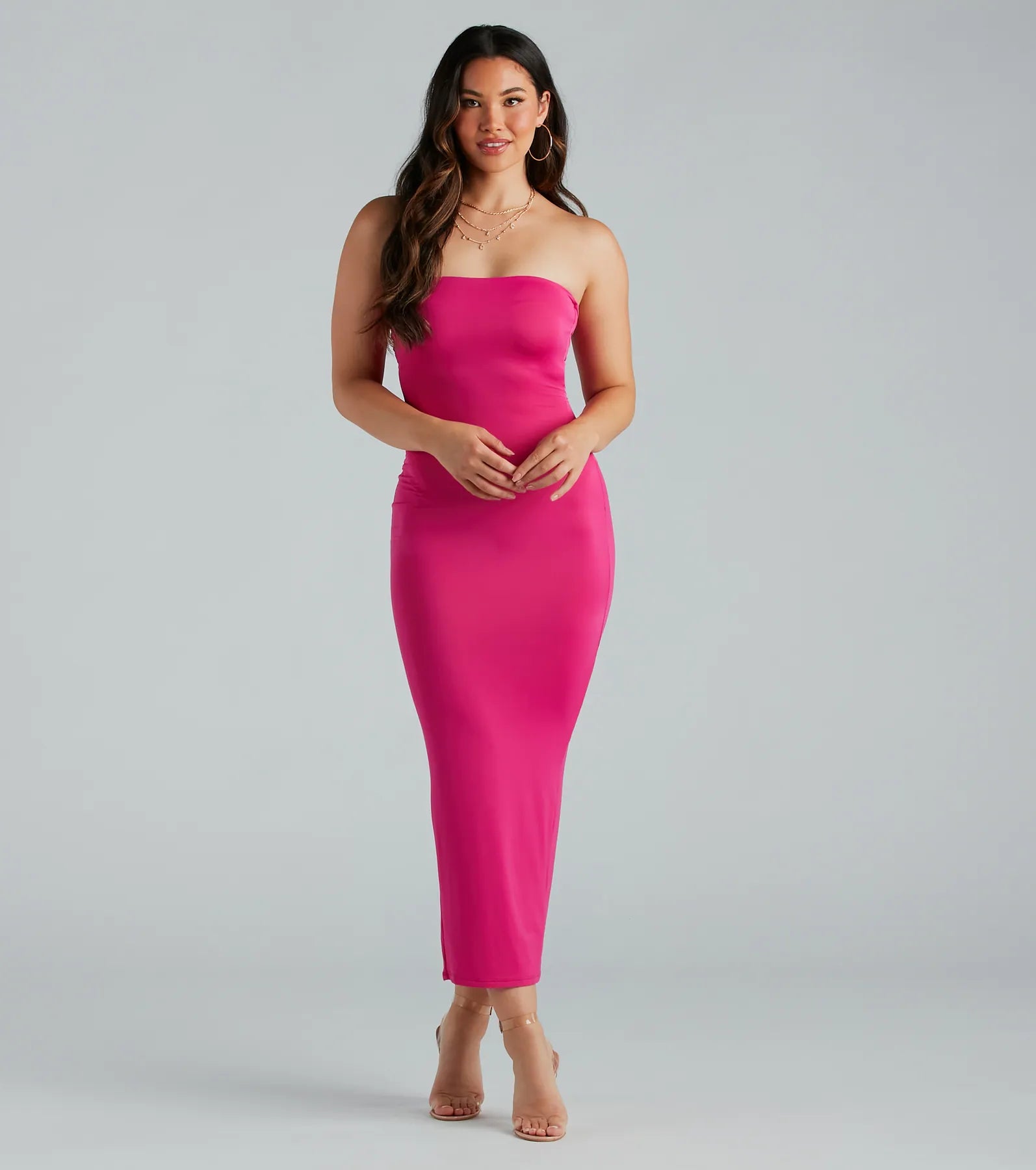 Casually Chic Smooth Knit Fitted Maxi Dress - Image 5