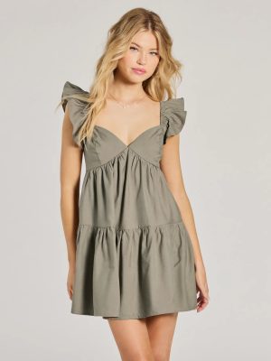 Beyond Precious V-Neck Ruffle Babydoll Dress