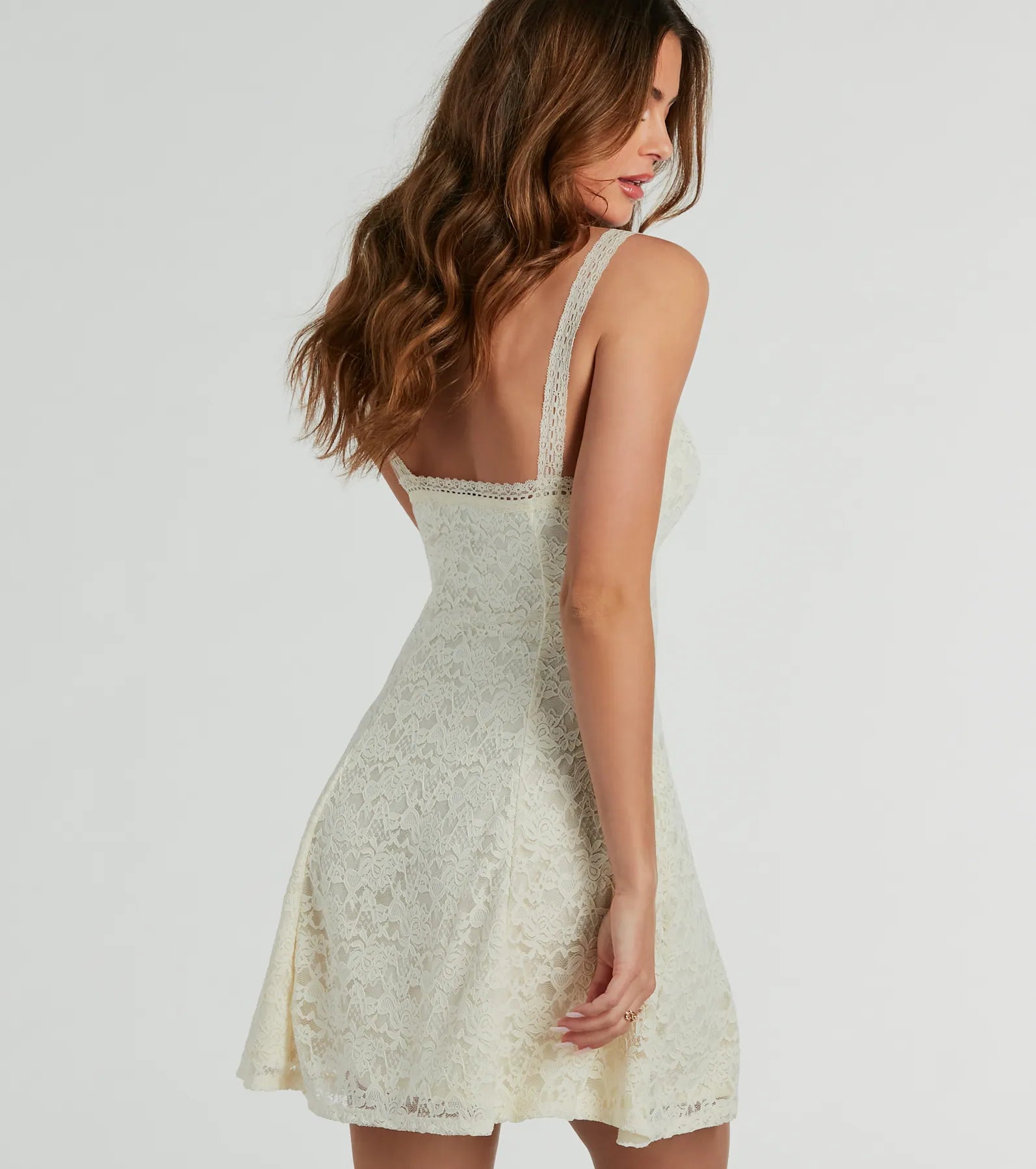 Awaken Beauty A-Line Lace Short Dress - Image 2