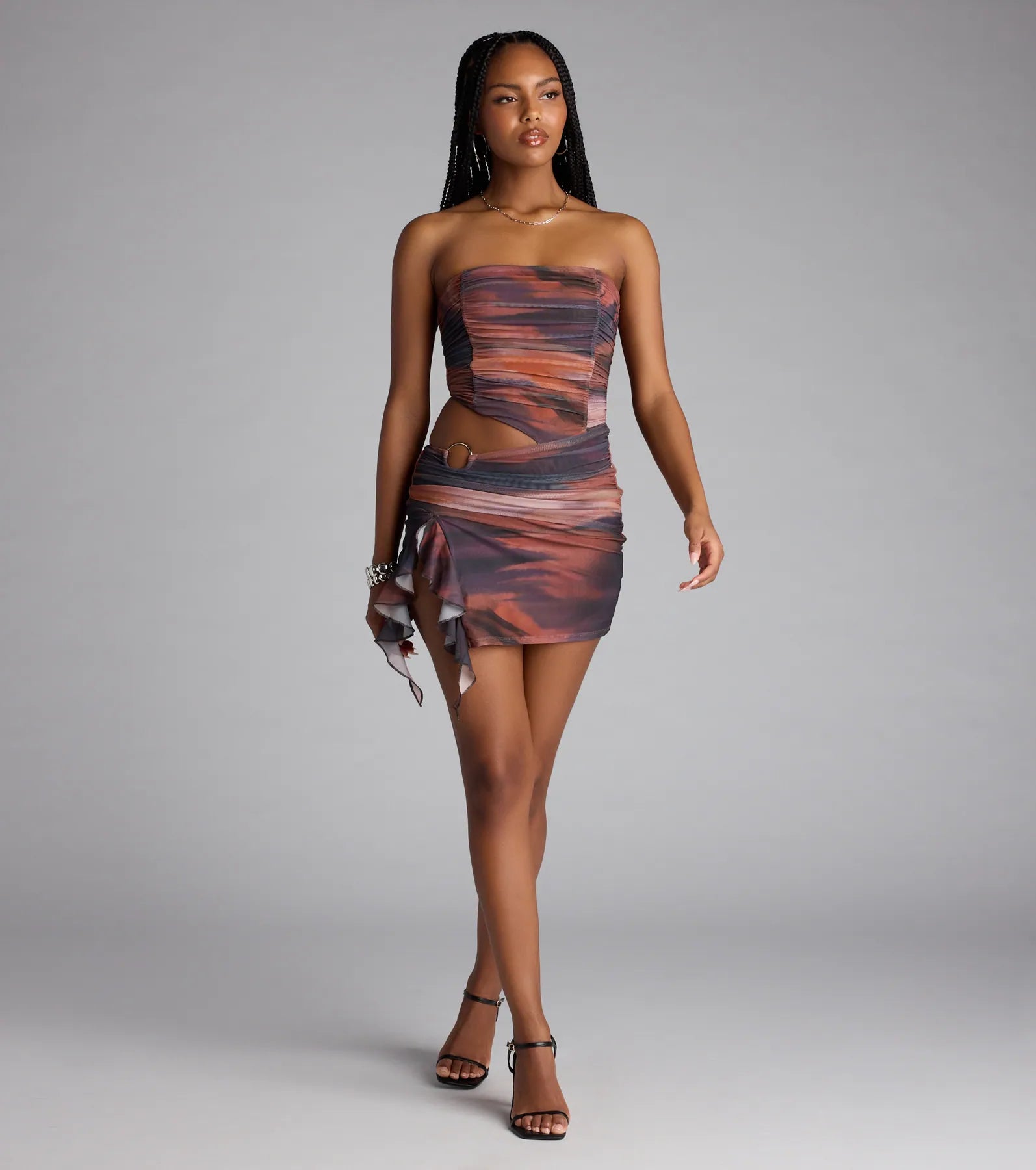 Sunset Sizzle Cutout Mini Dress - Image 3