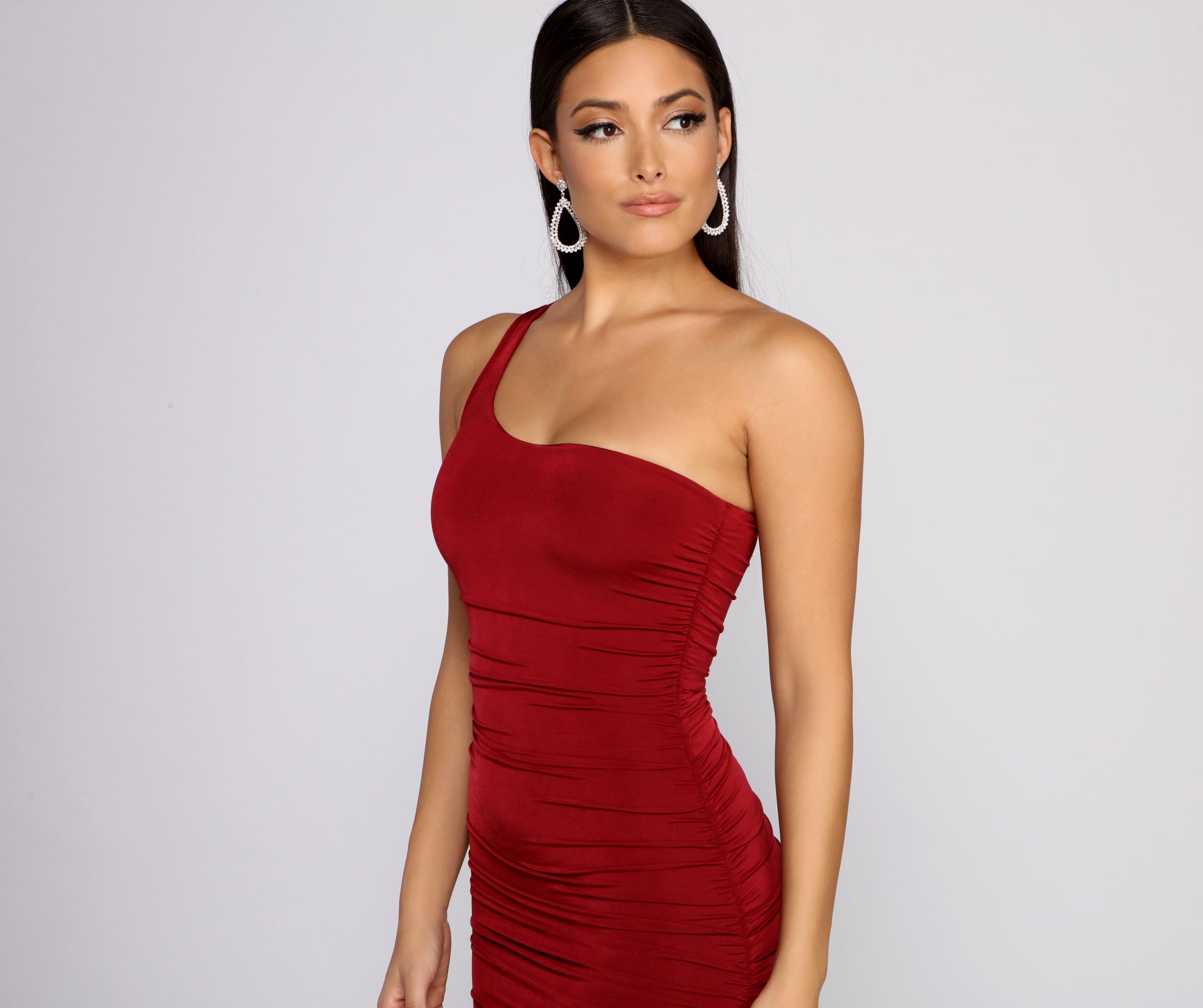 Such A Stunner One Shoulder Ruched Mini Dress - Image 3