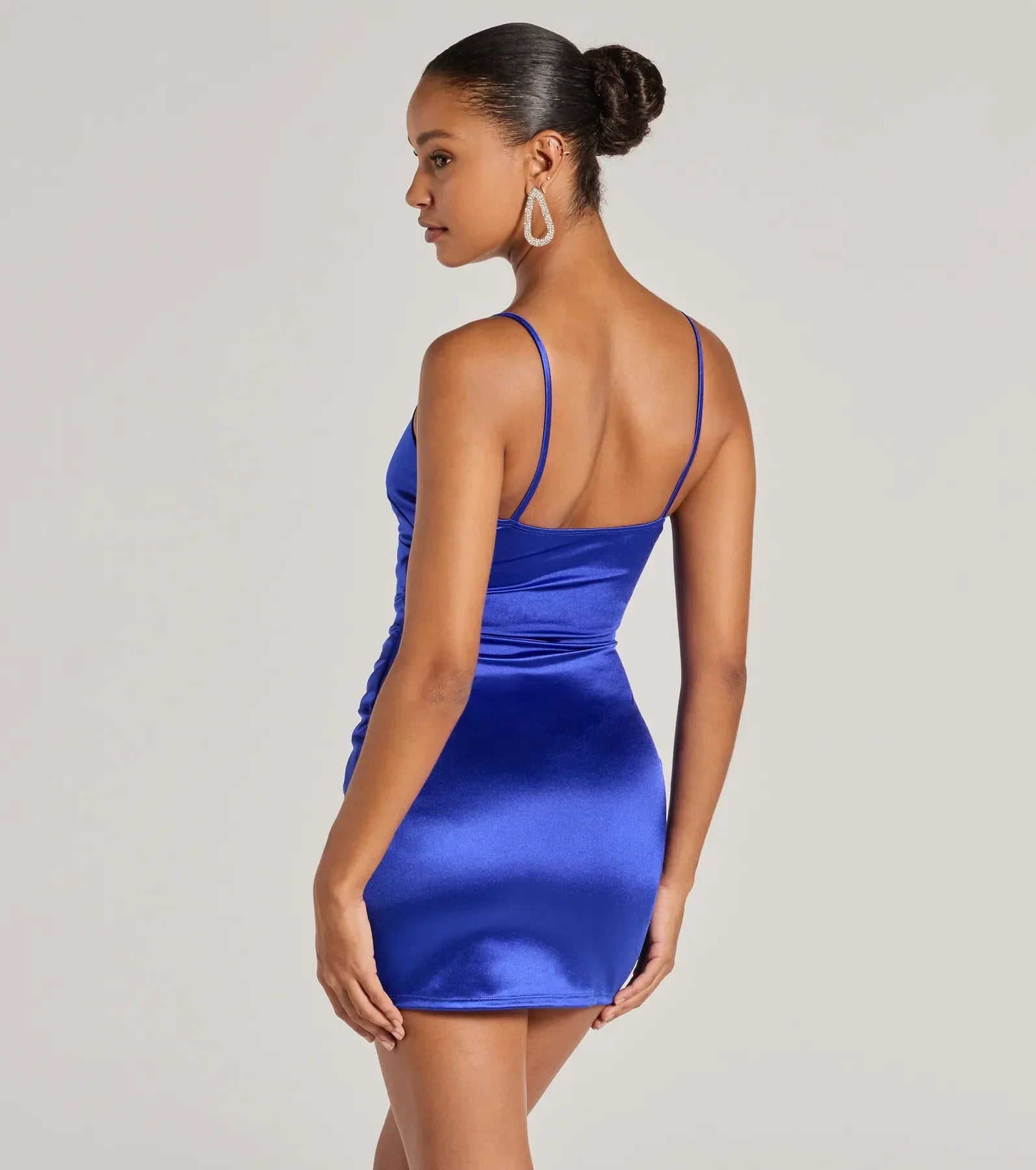 Wrapped Up In Style Satin Mini Dress - Image 10
