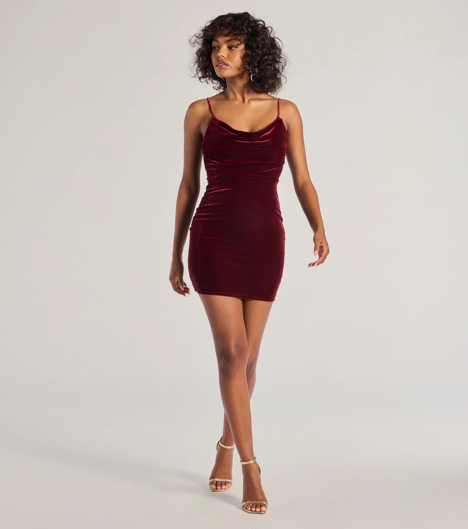 Glowing Glam Sleeveless Velvet Mini Dress - Image 3