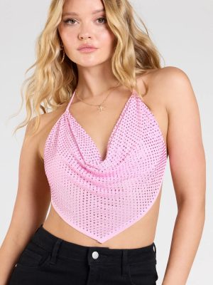 Life Of the Party Rhinestone Open Back Crop Top