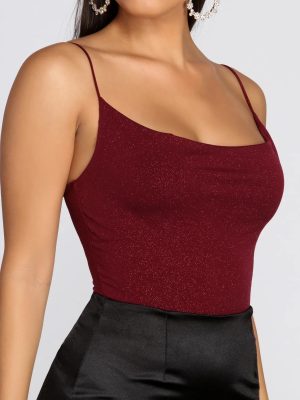 Glitz And Glimmer Cowl Neck Bodysuit