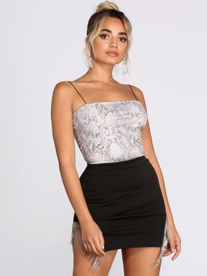 Sent From Above Snake Print Bodysuit