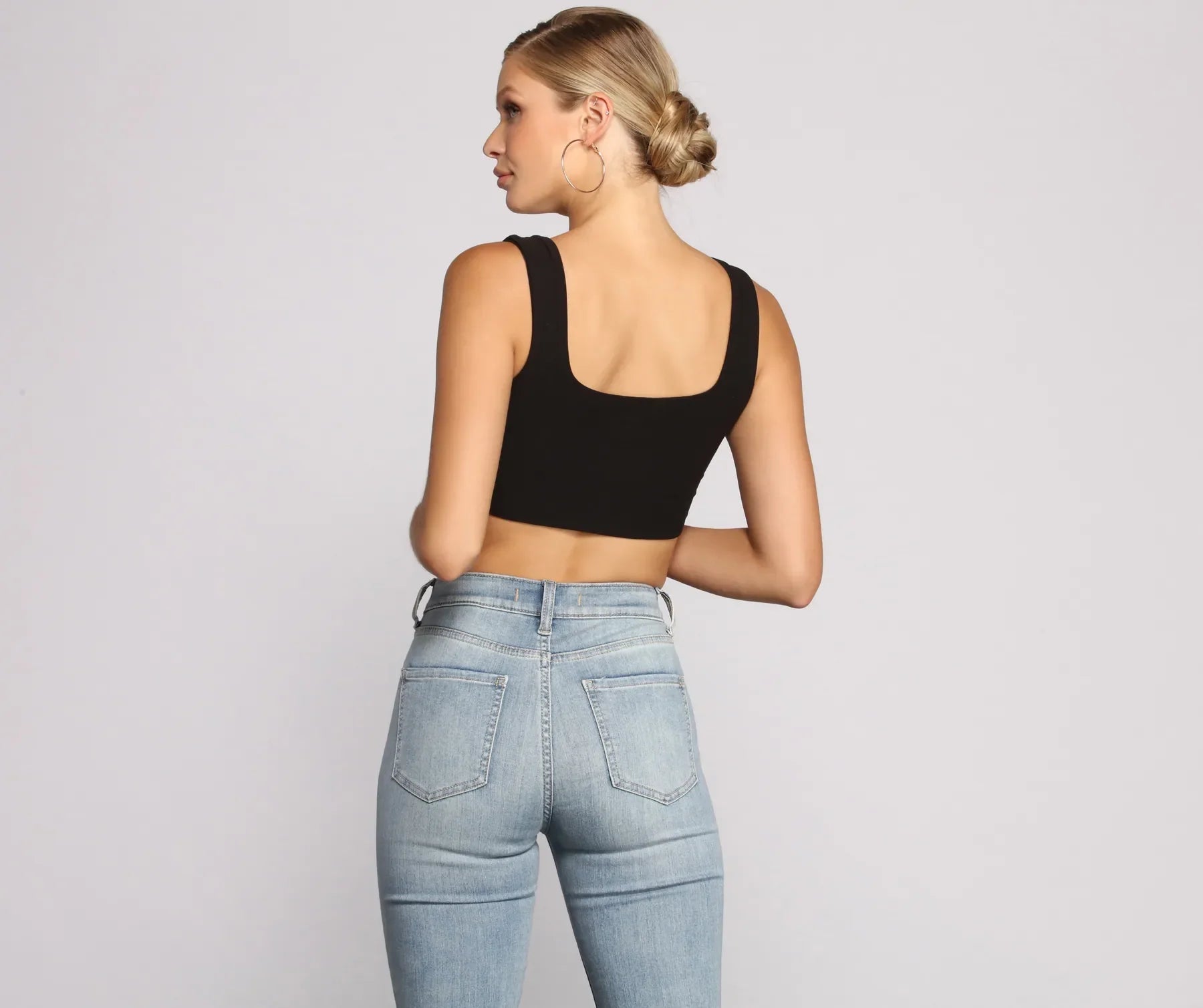 Classic Chic Wide Strap Crop Top - Image 10