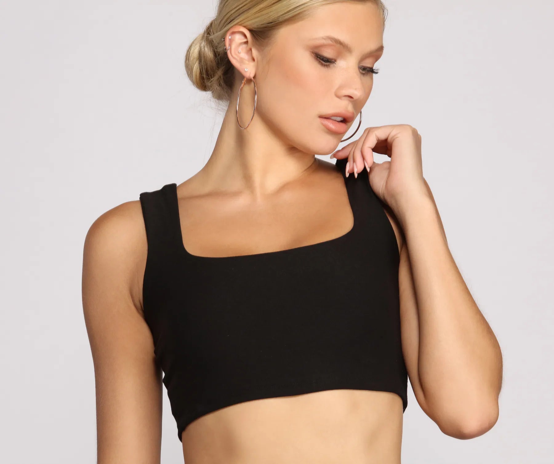 Classic Chic Wide Strap Crop Top - Image 11