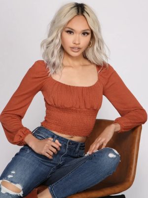 Stylish And Smocked Puff Sleeve Top