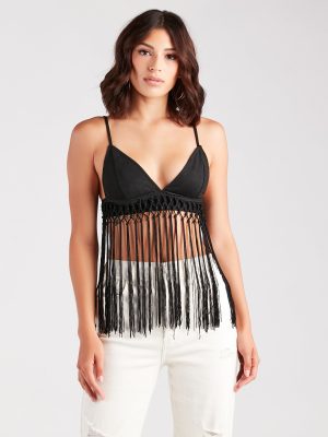 Bohemian Summer Crochet Fringe Crop Top
