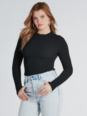 Major Essential Textured Knit Crop Top