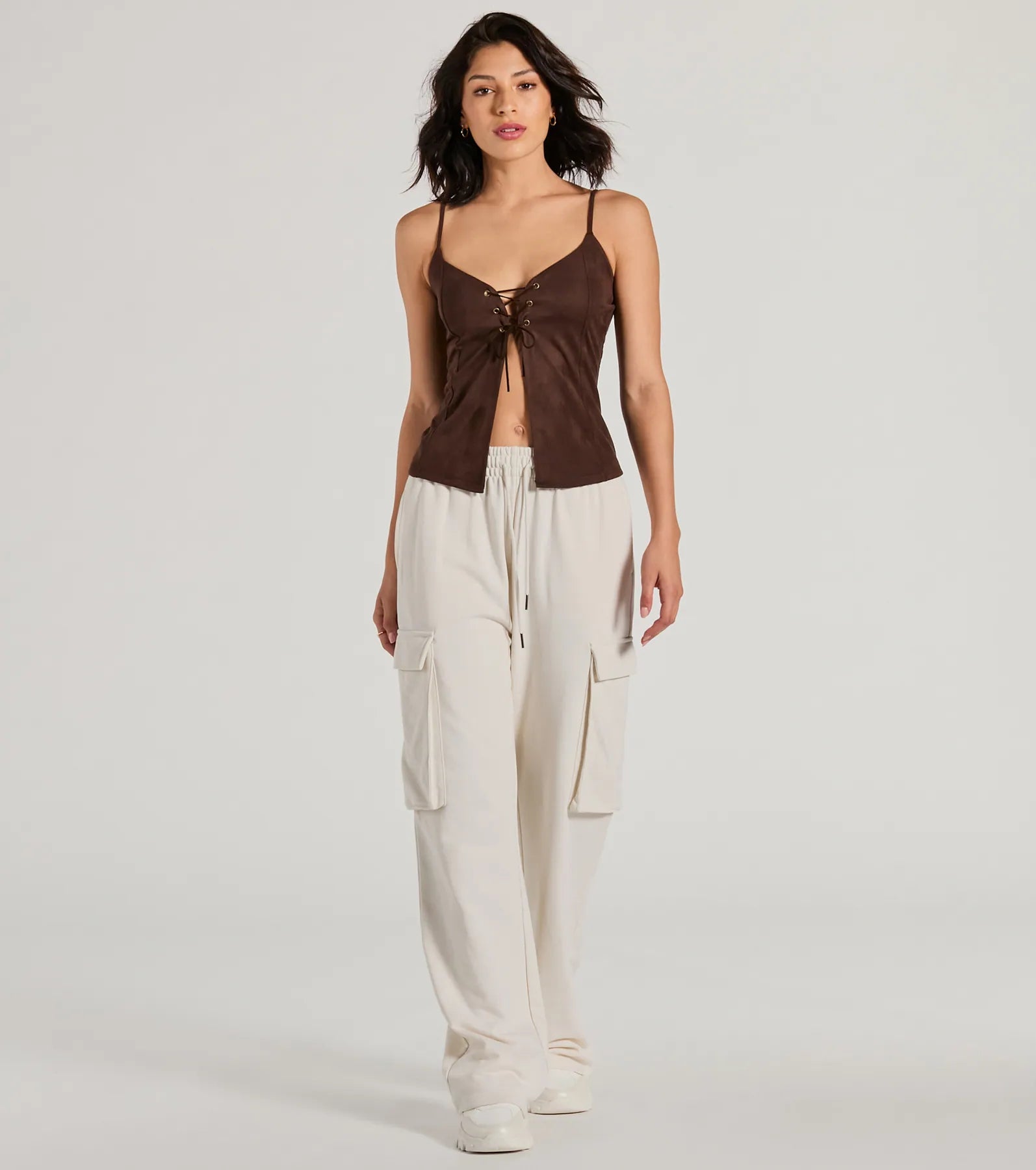 Treasured Trend Lace-Up Slit Crop Tank Top - Image 3