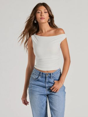 Confident Flirt One-Shoulder Crop Top