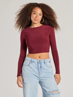 Stop And Stare Backless Long Sleeve Top