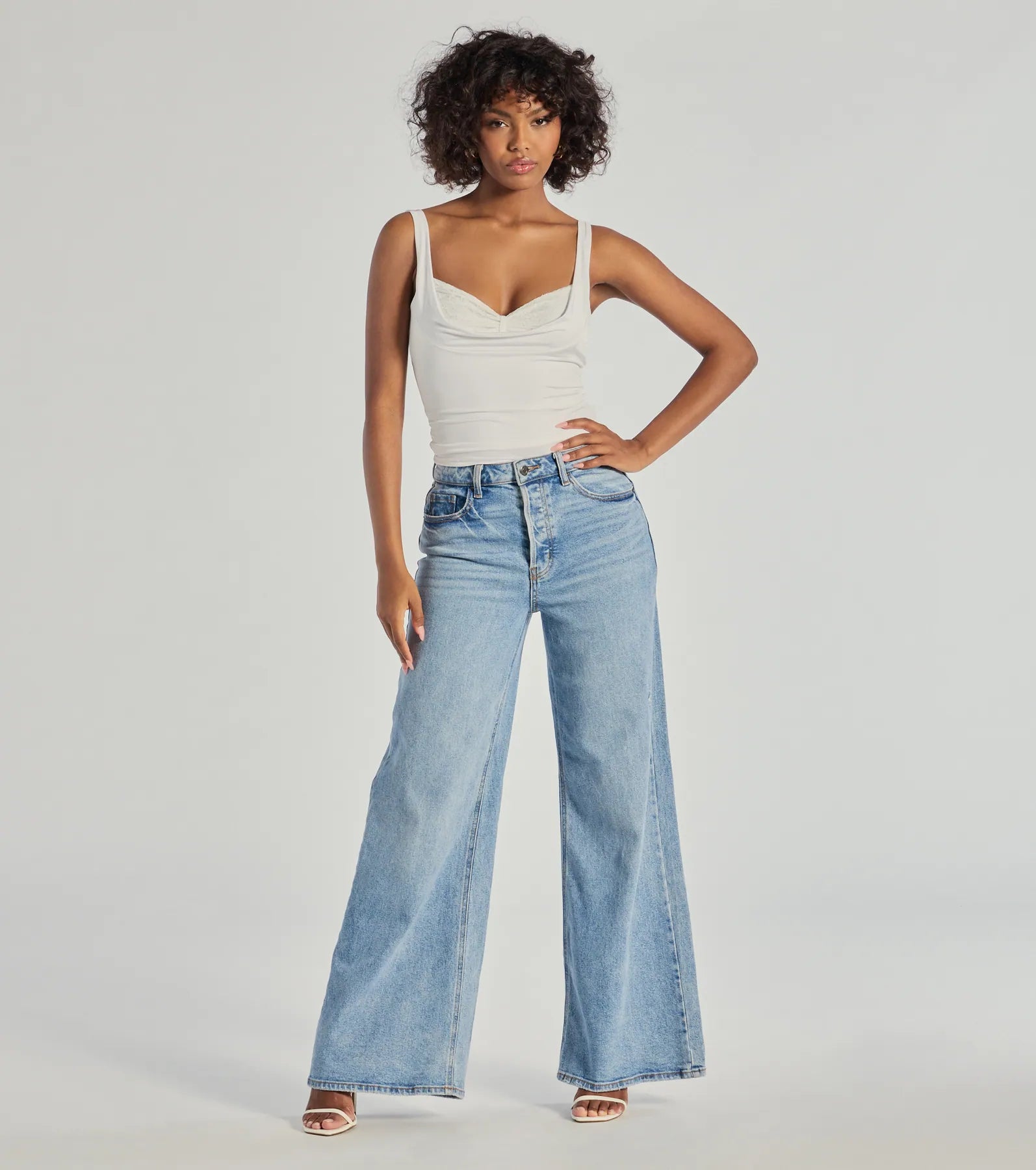 Glam Flair Sleeveless Cowl Neck Top - Image 3