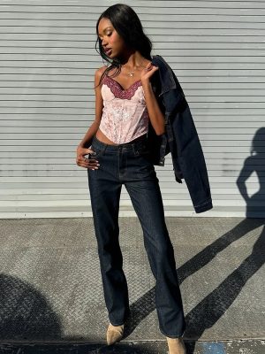 Sweet And Sultry Floral Lace Mesh Bustier Top