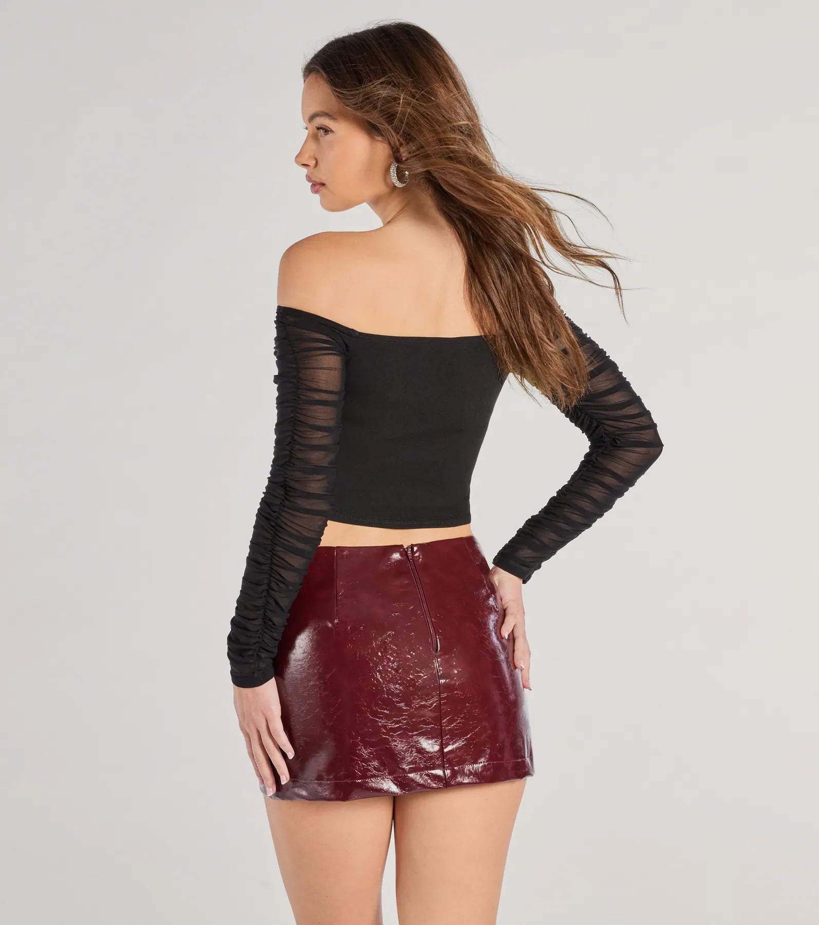 Downtown Looks Long Sleeve Mesh Bustier - Image 2