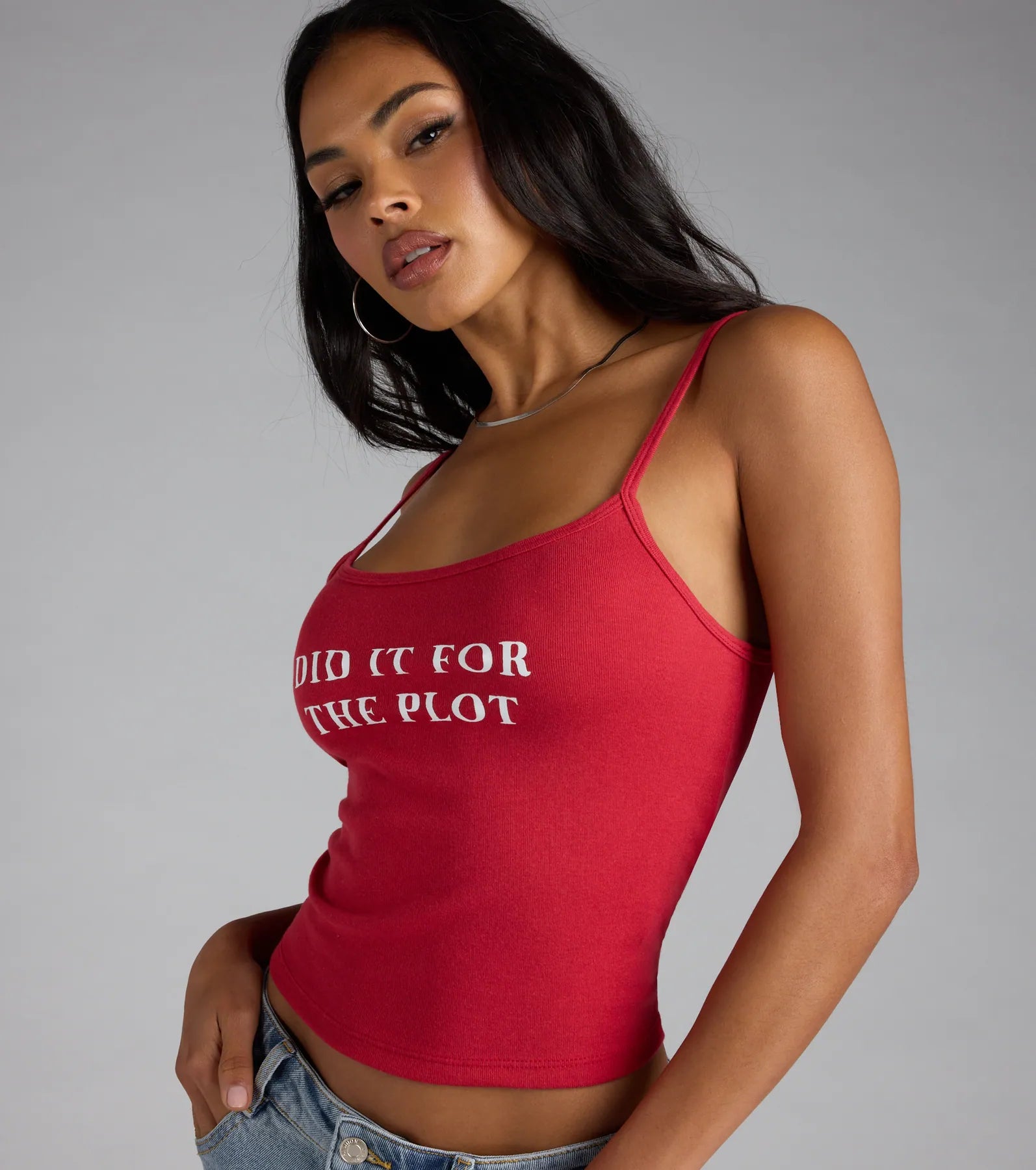 Did It For The Plot Graphic Tank Top - Image 4