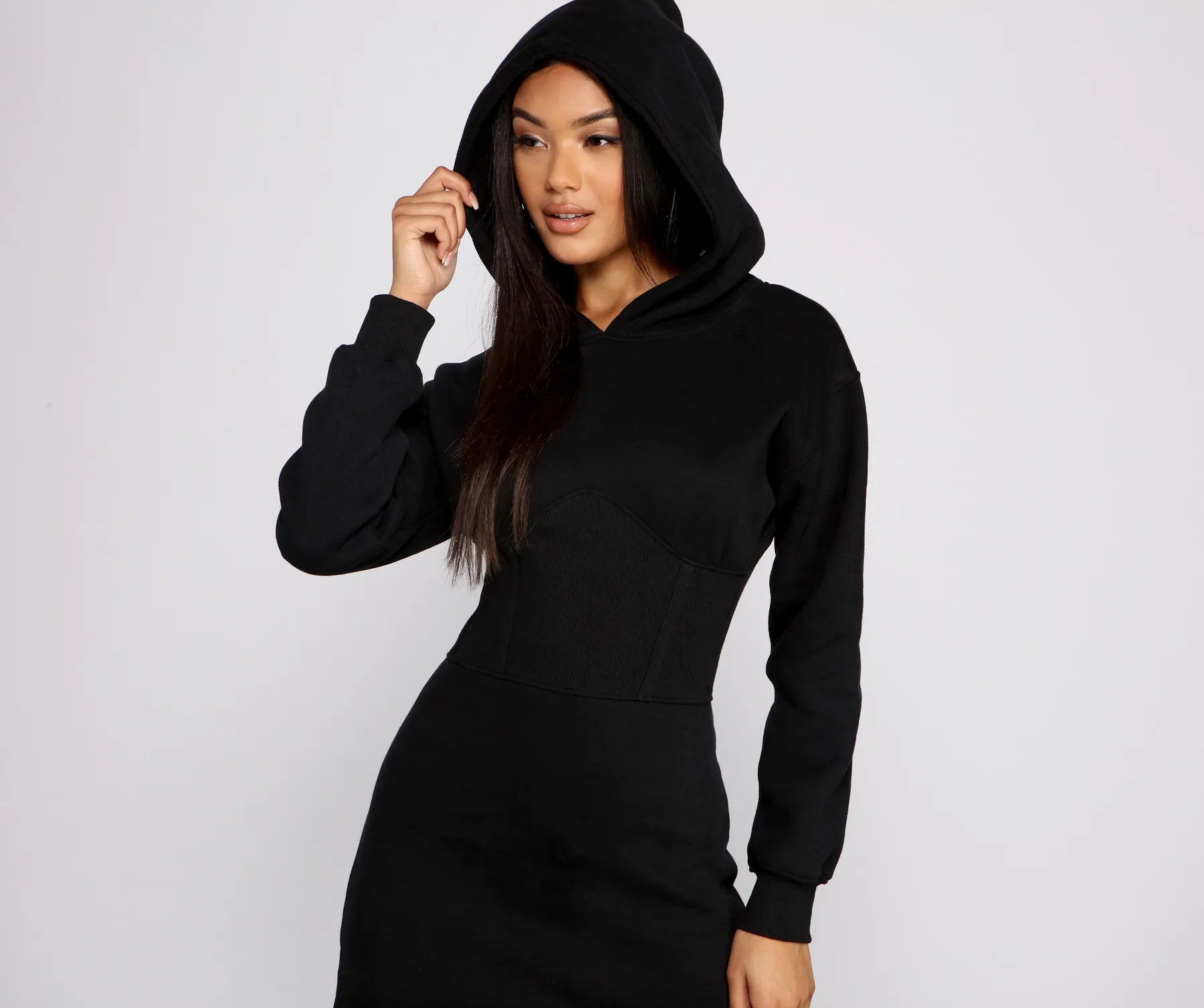 Keeping Knit Casual Hoodie Mini Dress - Image 12