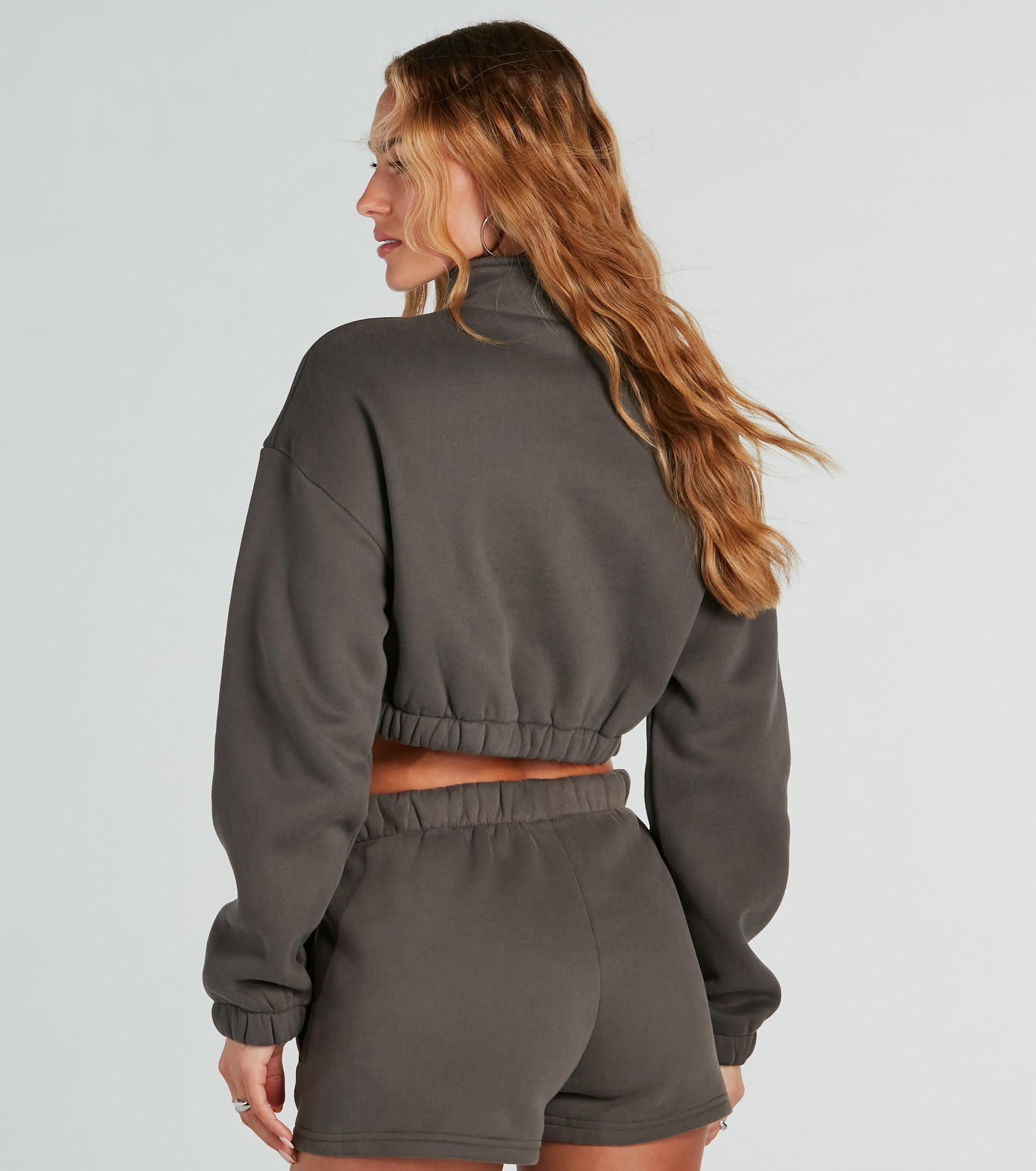 Weekend Loading Half Zip Fleece Crop Sweatshirt - Image 6